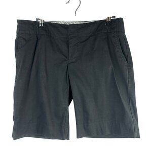 GAP Y2K Bermuda Walking Shorts Women 4 Black Cotton Stretch 10" Inseam Modest